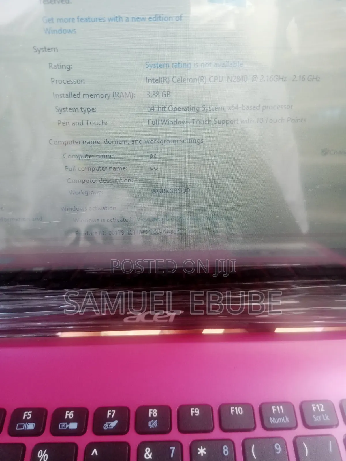 Laptop Acer Aspire V3-112P 4GB Intel Pentium HDD 128GB