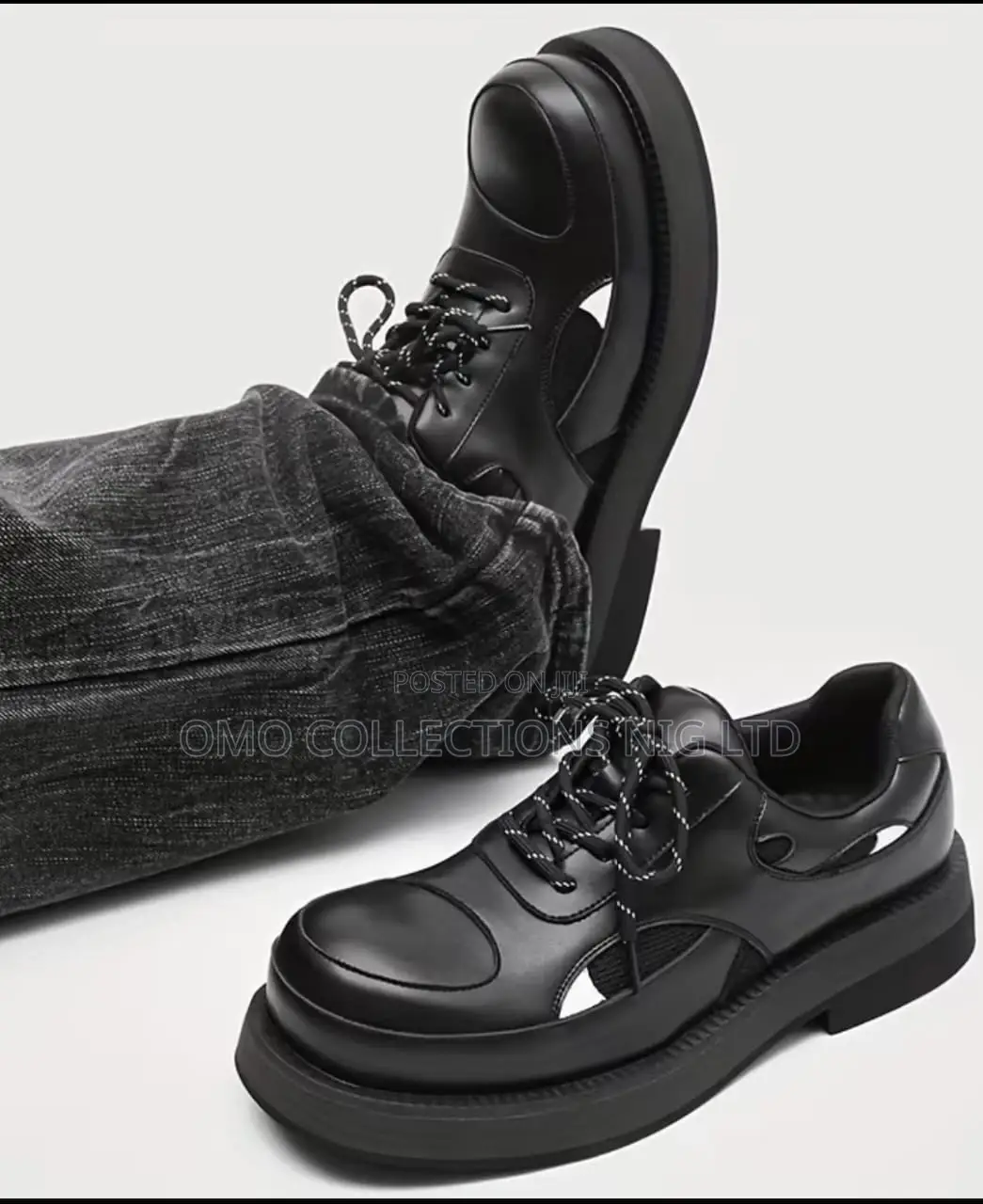 UrbanEdge Men’s Black Platform Oxford Shoes – Fully Boxed