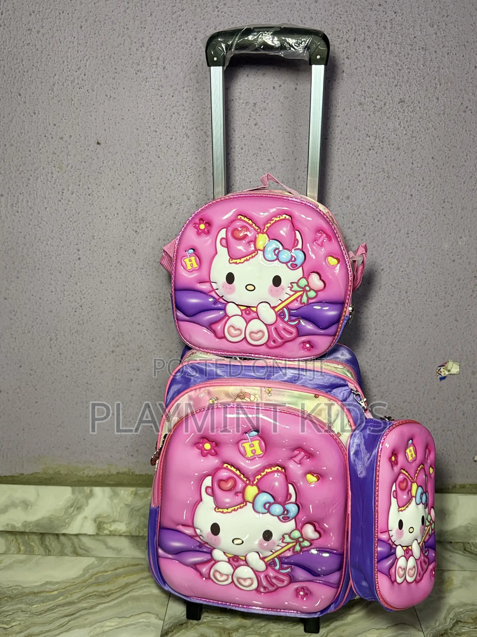 3 in 1 Detachable Trolley School Bag