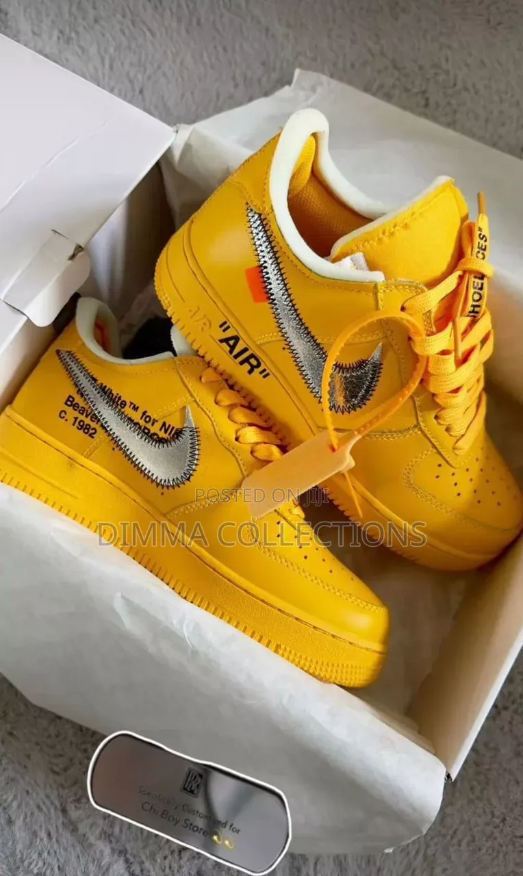 *Virgil Abloh Off White X Nike Airfore Yellow Snks*