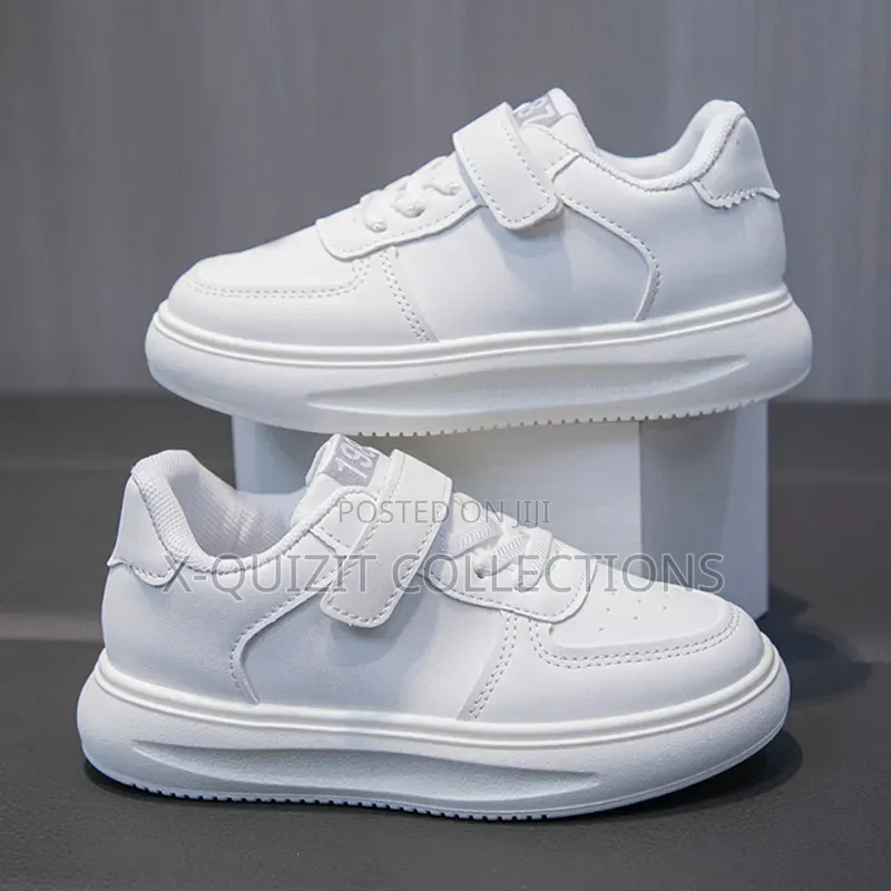 Kids Velcro White Sneakers