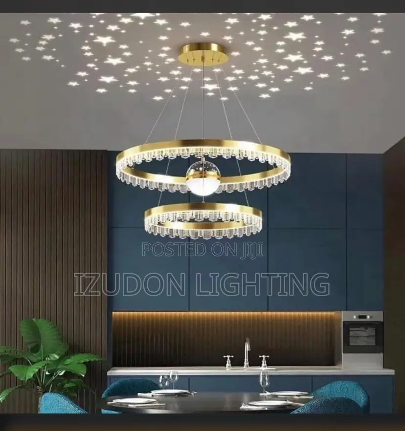 Luxury Crystal Gold LED Modern Royal Design