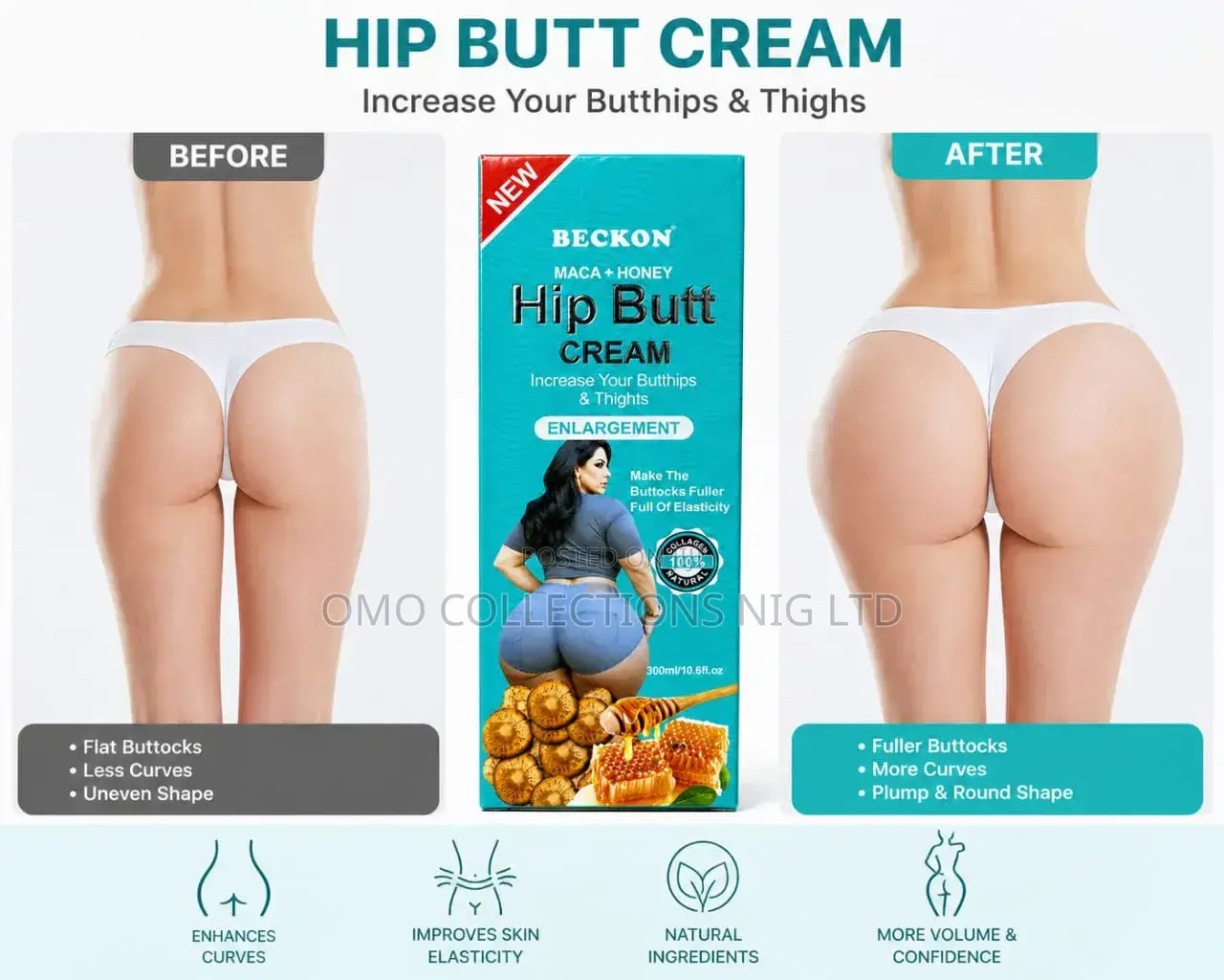 Beckon Maca Honey Hip Butt Cream – 300ml