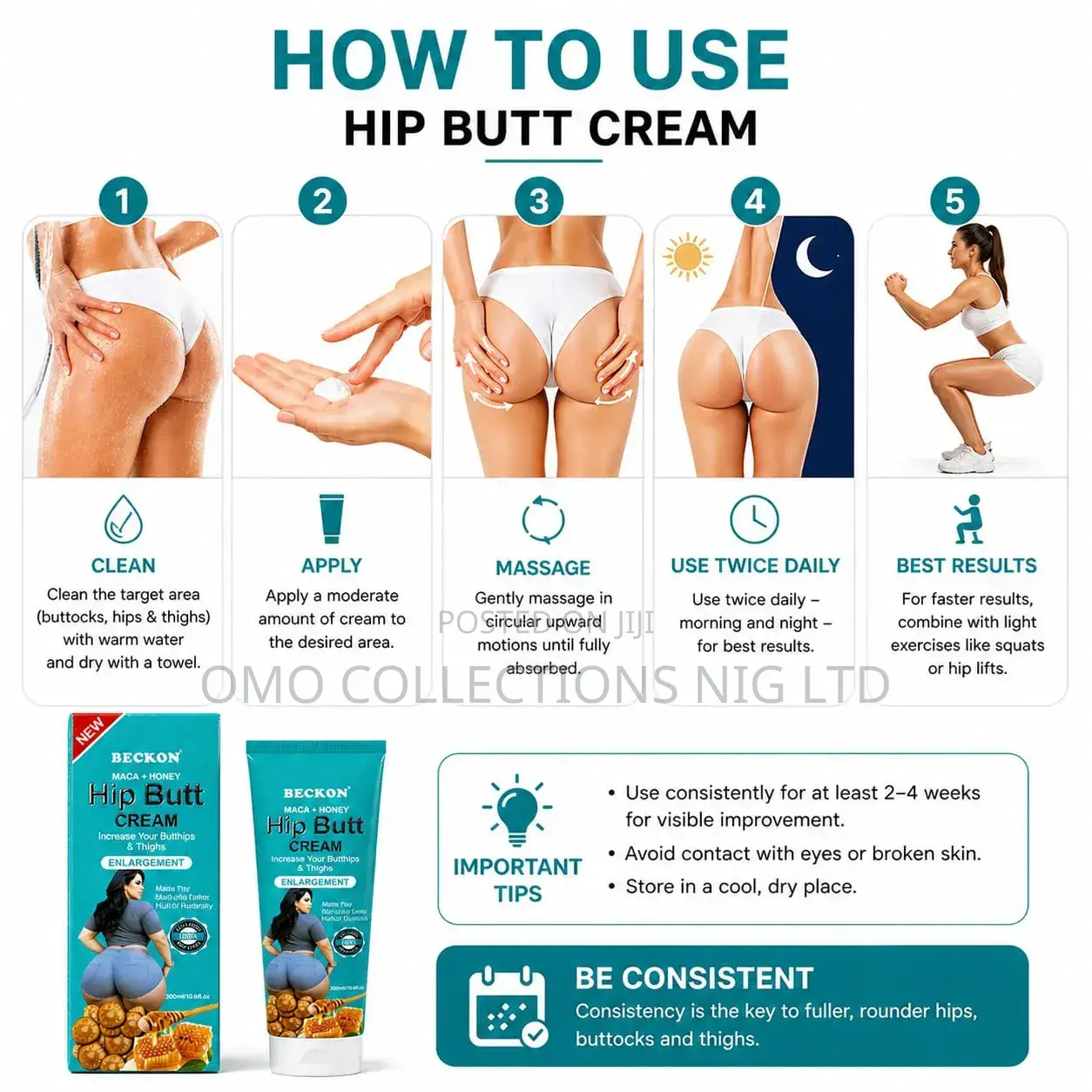 Beckon Maca Honey Hip Butt Cream – 300ml
