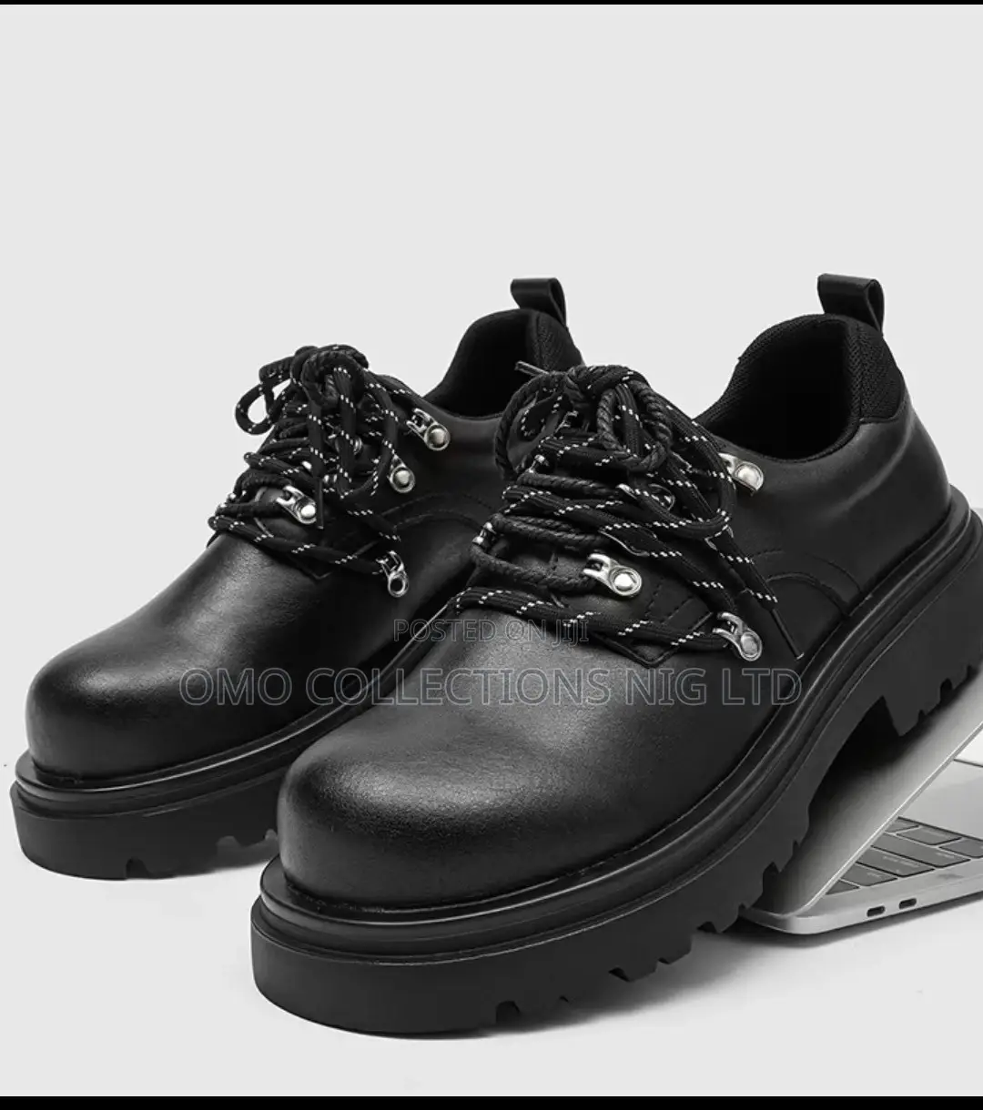 Premium Men’s Black Leather Sole Style Boots – Fully Boxed