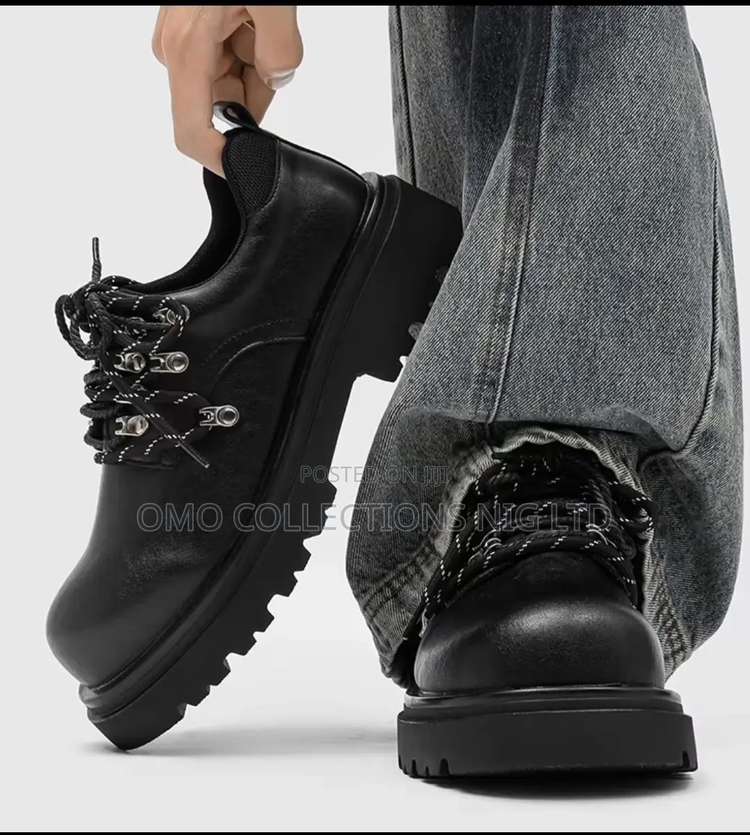 Premium Men’s Black Leather Sole Style Boots – Fully Boxed