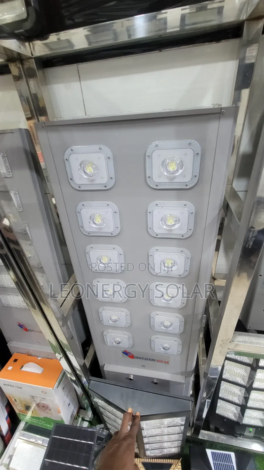 12-Eye Industrial Solar Street Light Warm White
