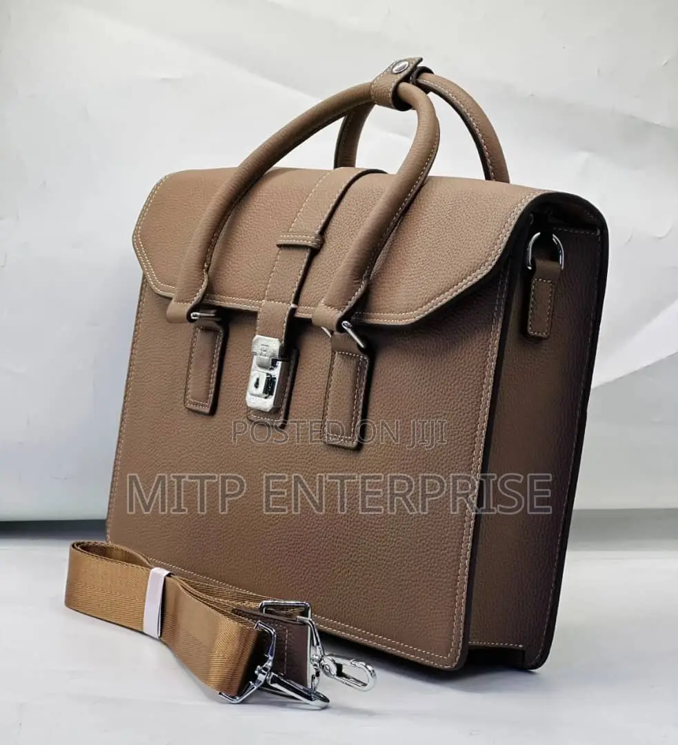HERMES Genuine Leather Laptop/Corporate Bag