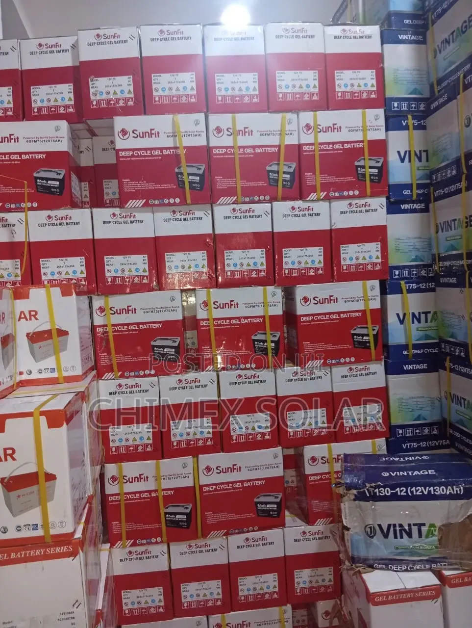 75Ah 12VOLTS Sunfit Gel Batteries