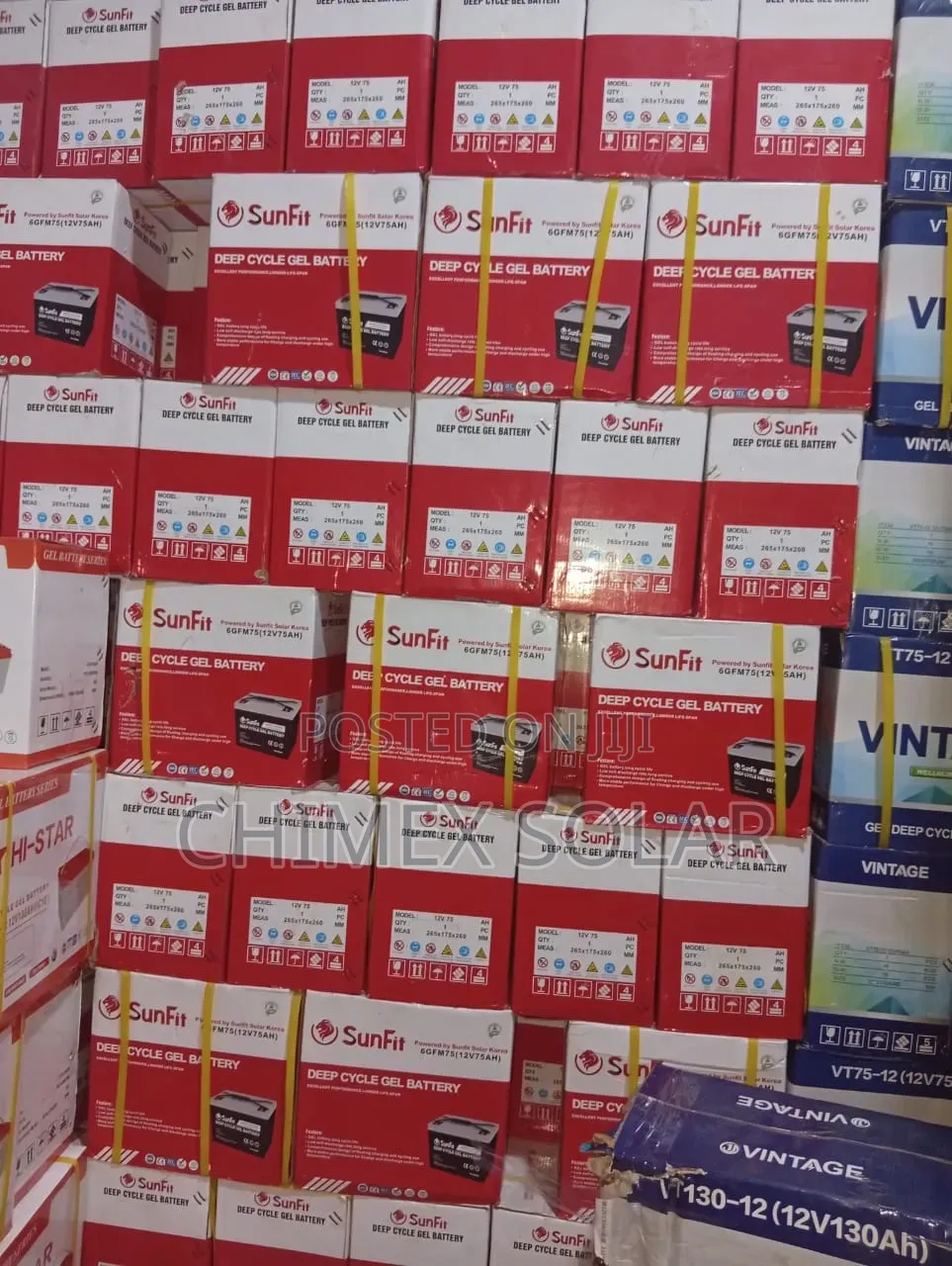 75Ah 12VOLTS Sunfit Gel Batteries