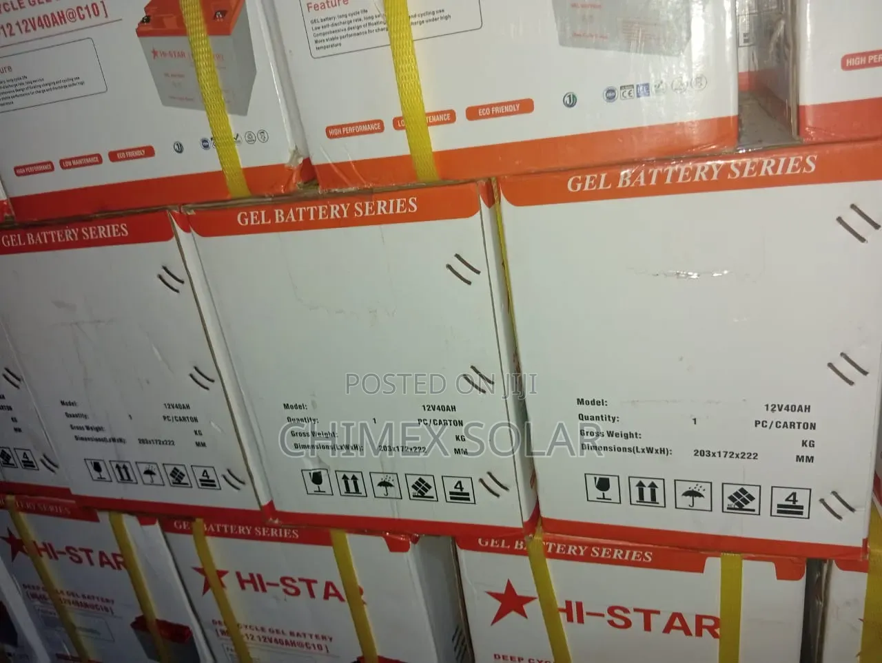 40Ah - 12v HI STAR Gel Batteries