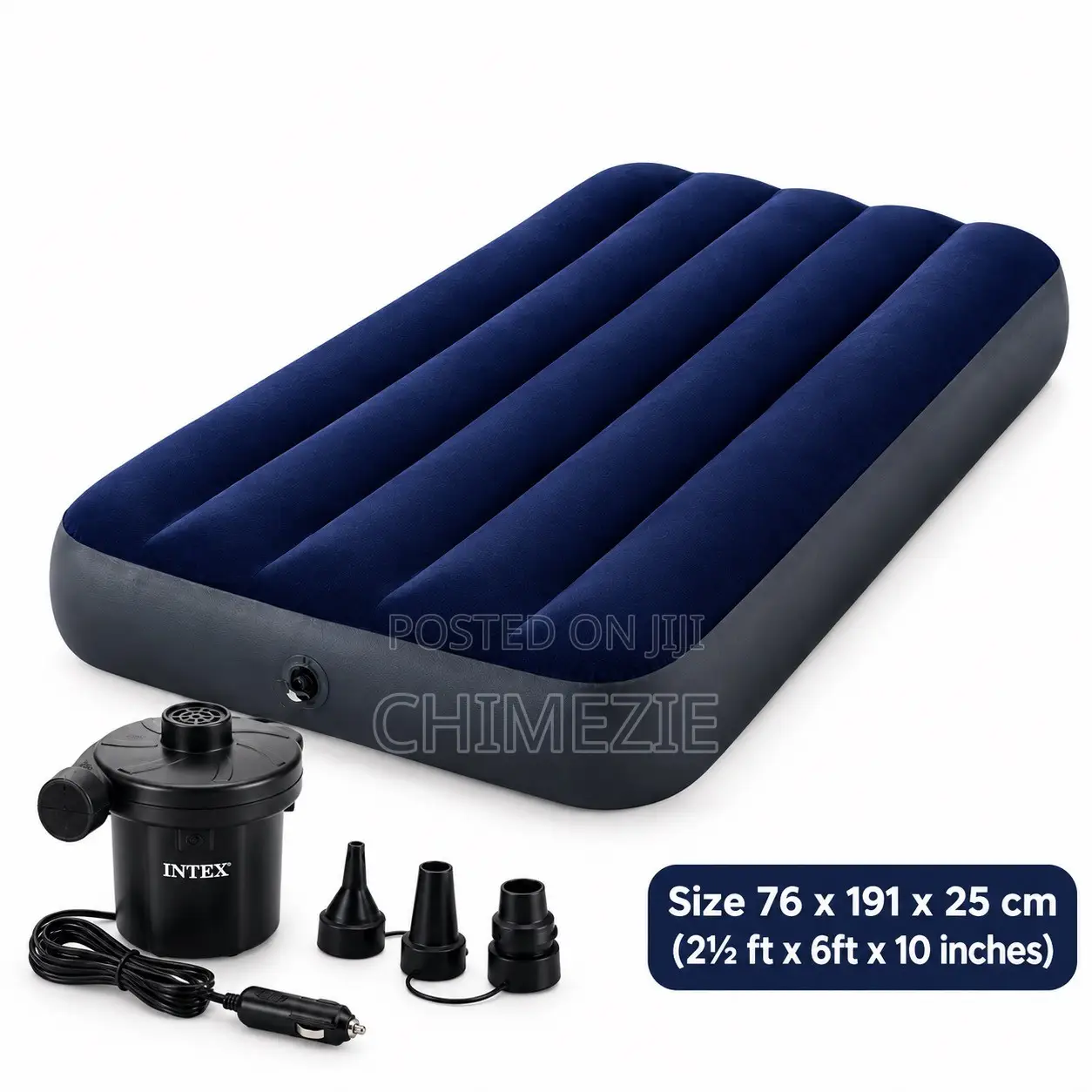 Inflatable Single Size Mattress With Electric Pump