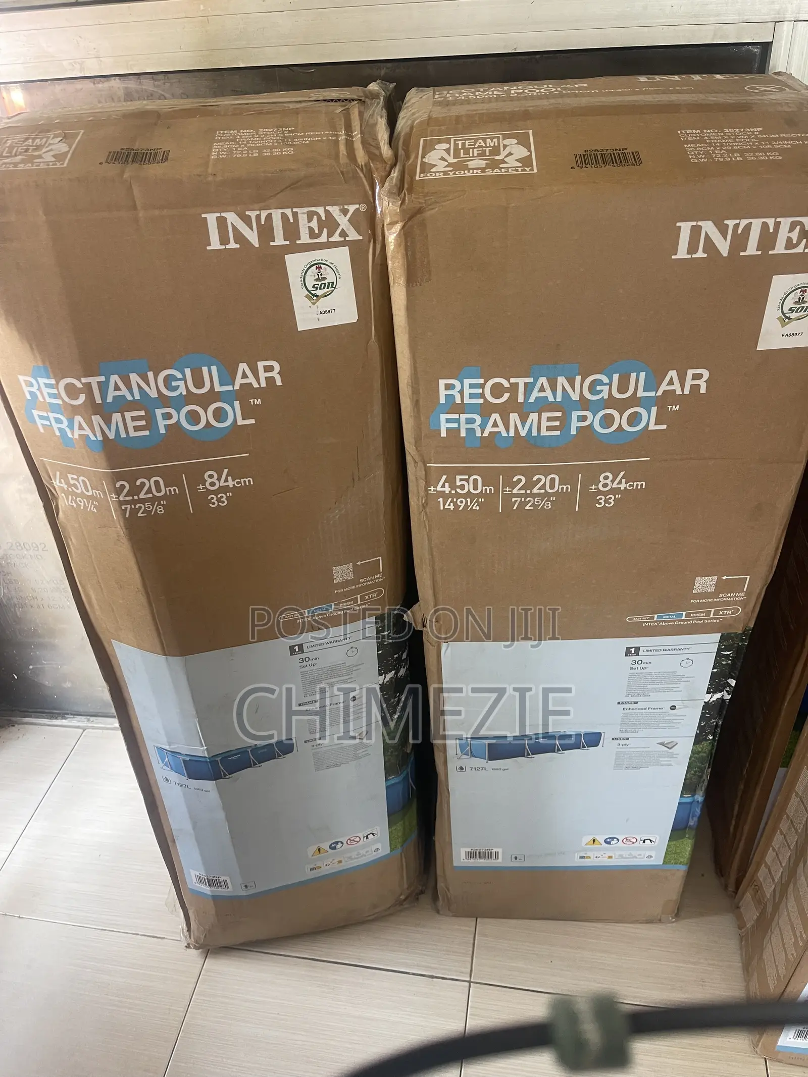 Rectangular Frame Ground Pool (4.50m X 2.20m X 84cm)(15ft X 7ft X 33”)