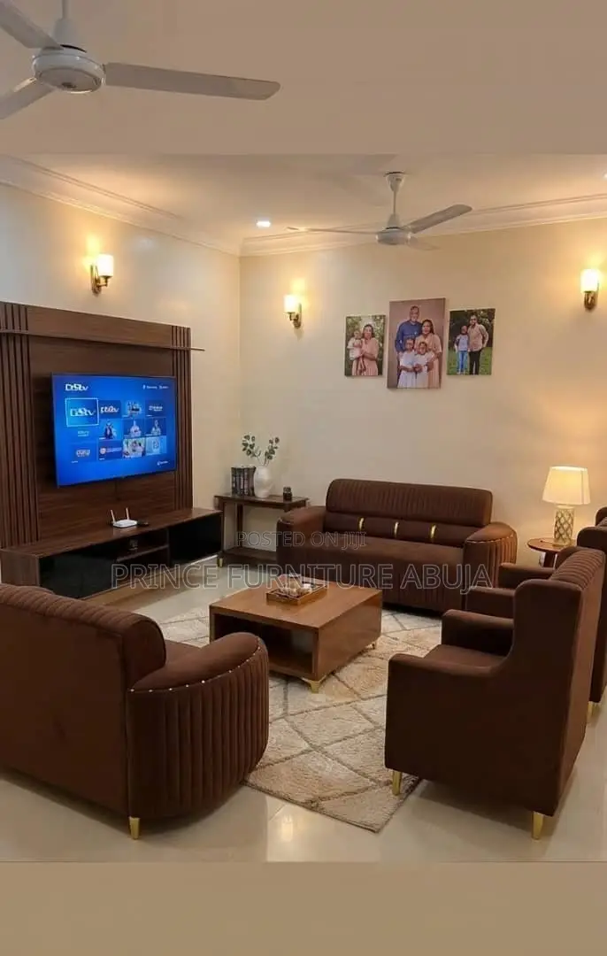 Premium Seller || Luxury 7-Seater Chocolate Brown Sofa Set | Abuja