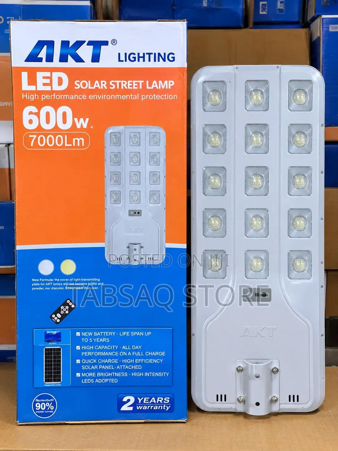 Akt Led Solar Street Light/Lamp | 600w | 7000lm | Warranty: 2 Years