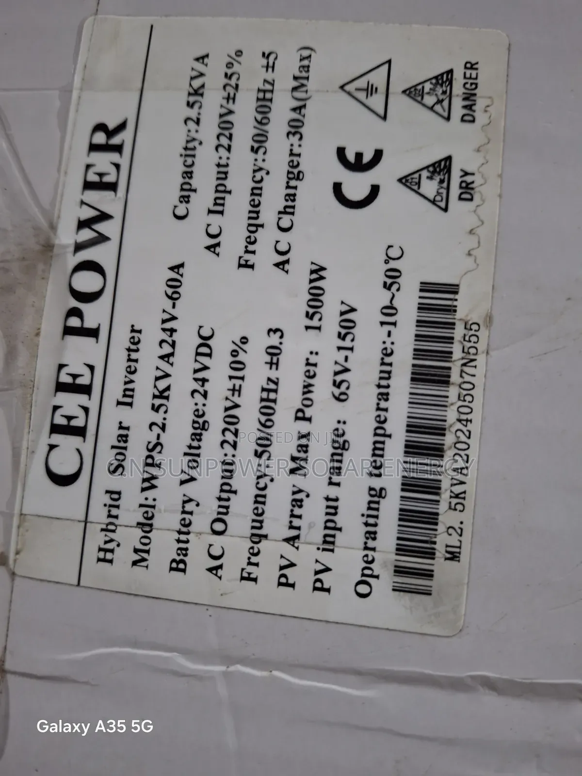 2.5kva/24v Cee Power Hybrid Inverter