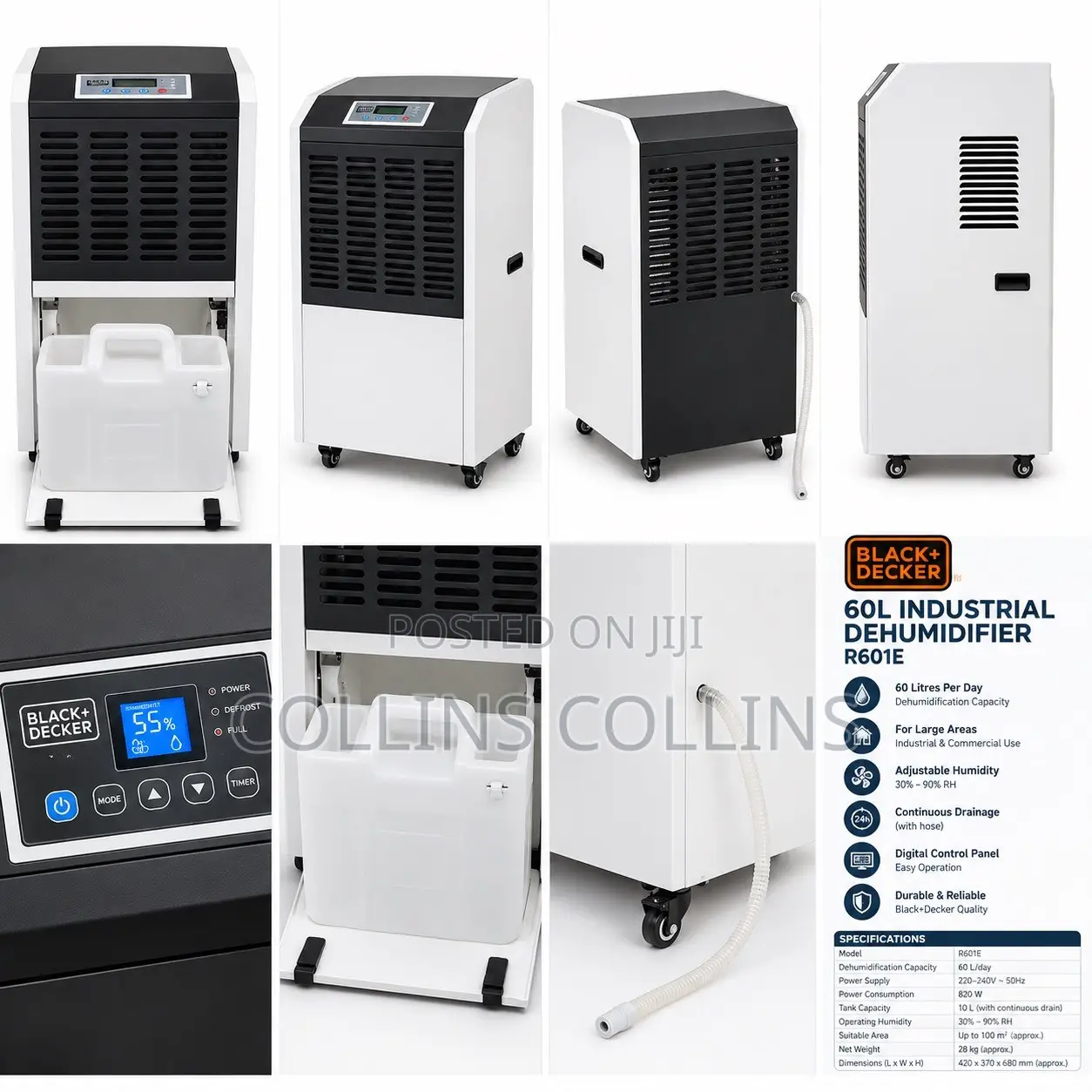 Black Decker 60L Industrial Dehumidifier