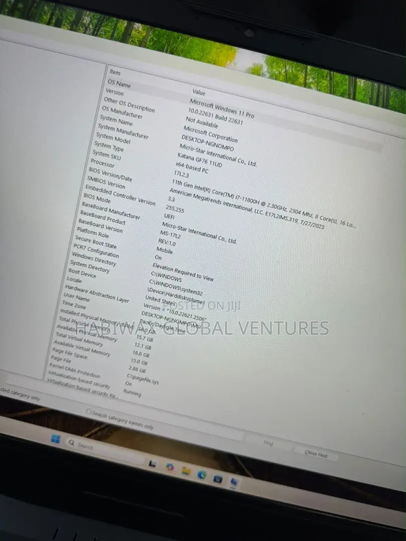Laptop MSI Katana GF76 16GB Intel Core i7 SSD 512GB