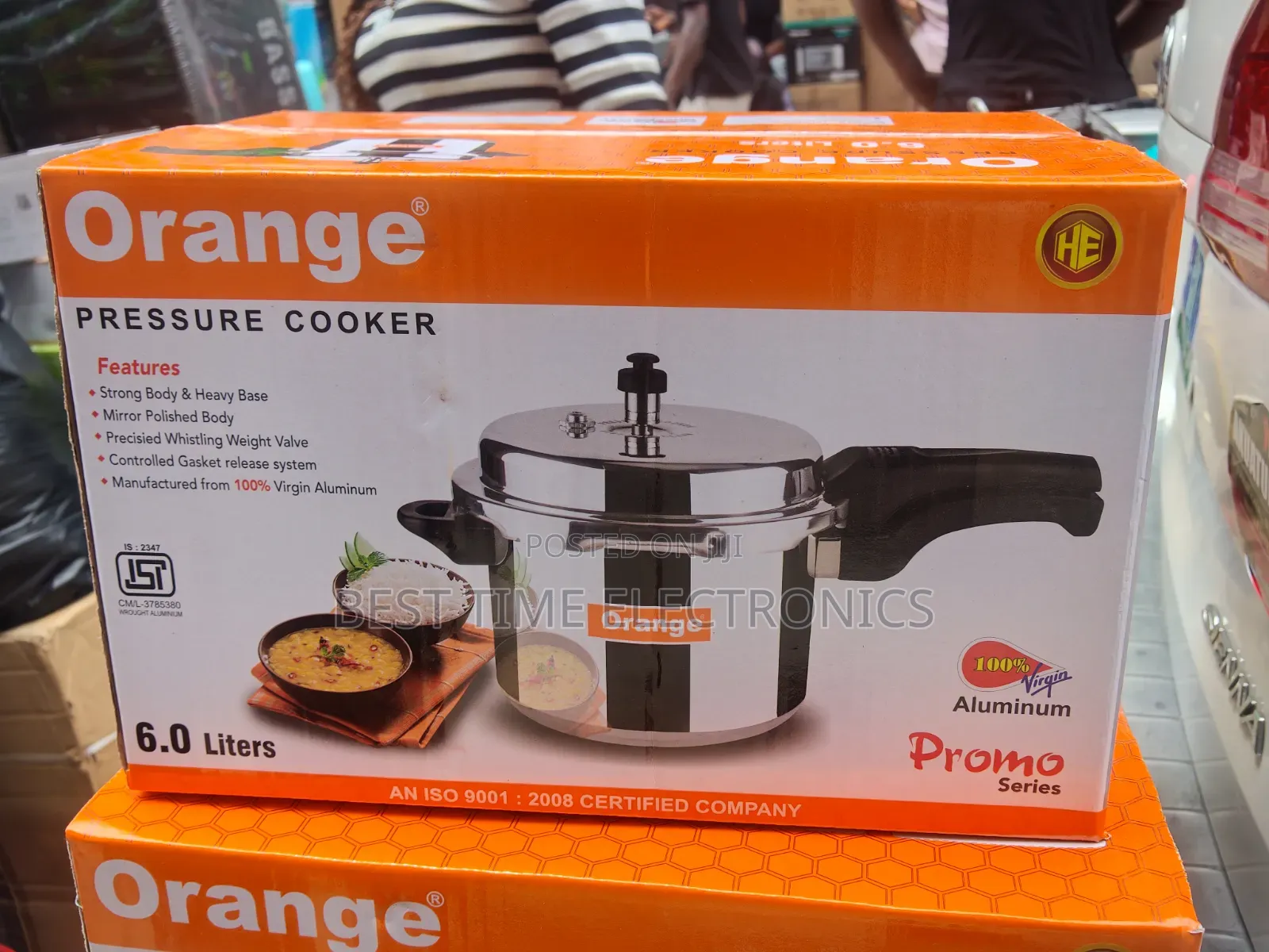 Quality 6ltrs ORANGE Pressure Cooker