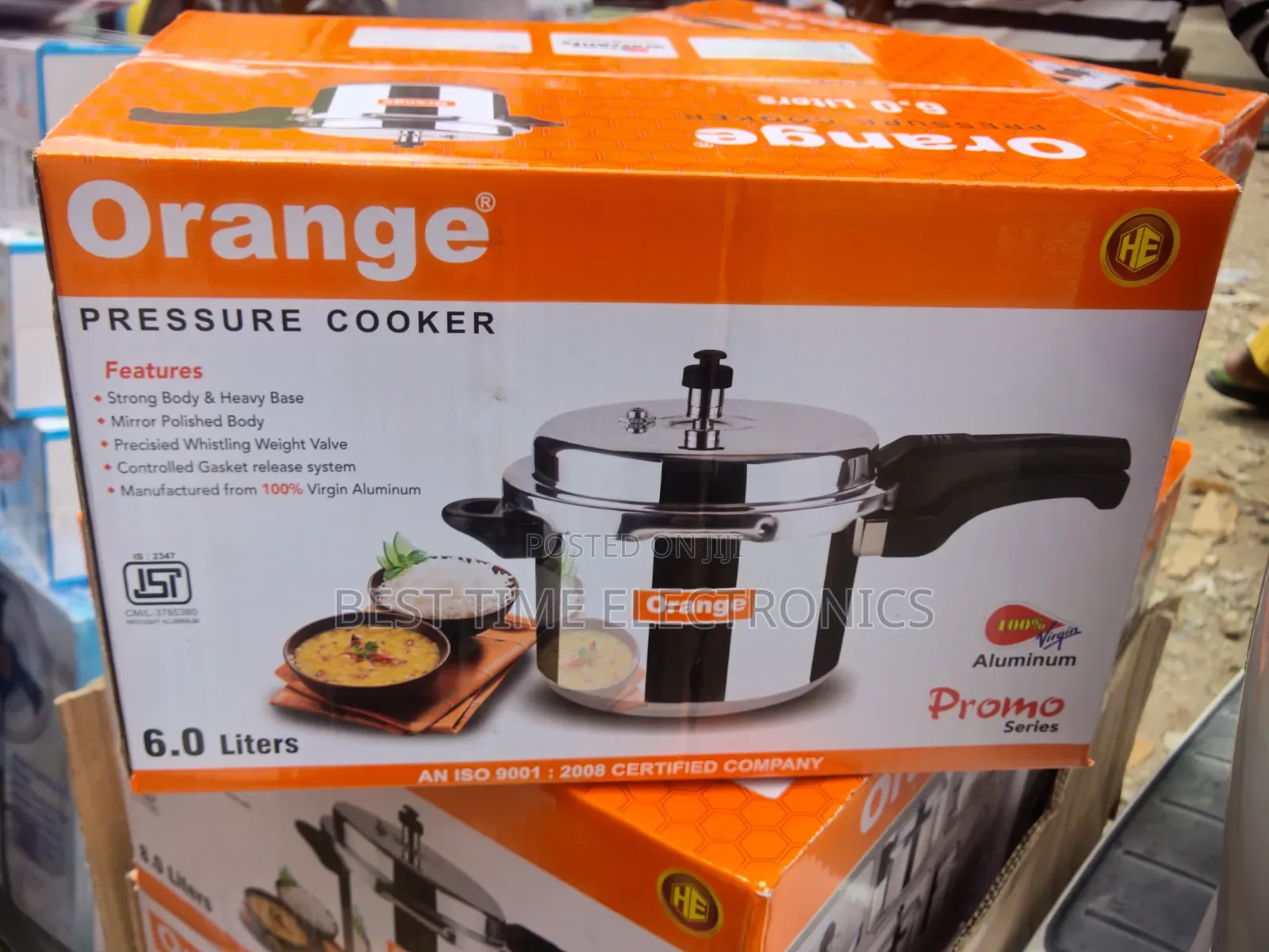Quality 6ltrs ORANGE Pressure Cooker