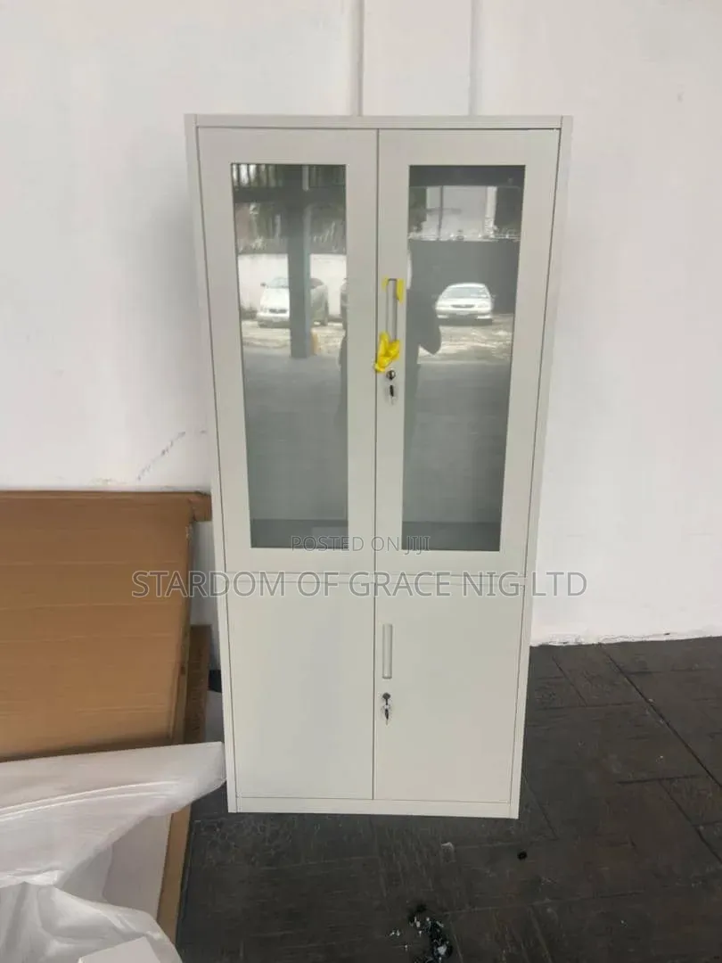 Half Glass Metal Office Bookshelf