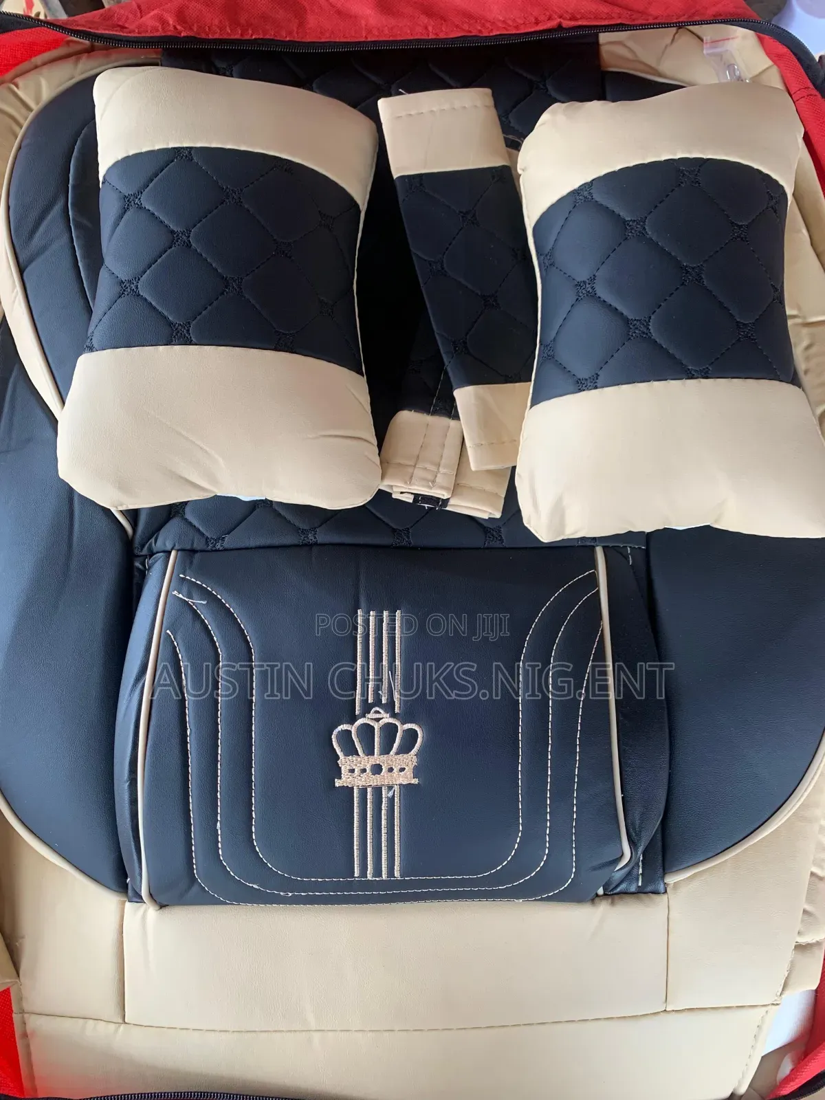 Black and Cream Seat Cover for All Vehicles