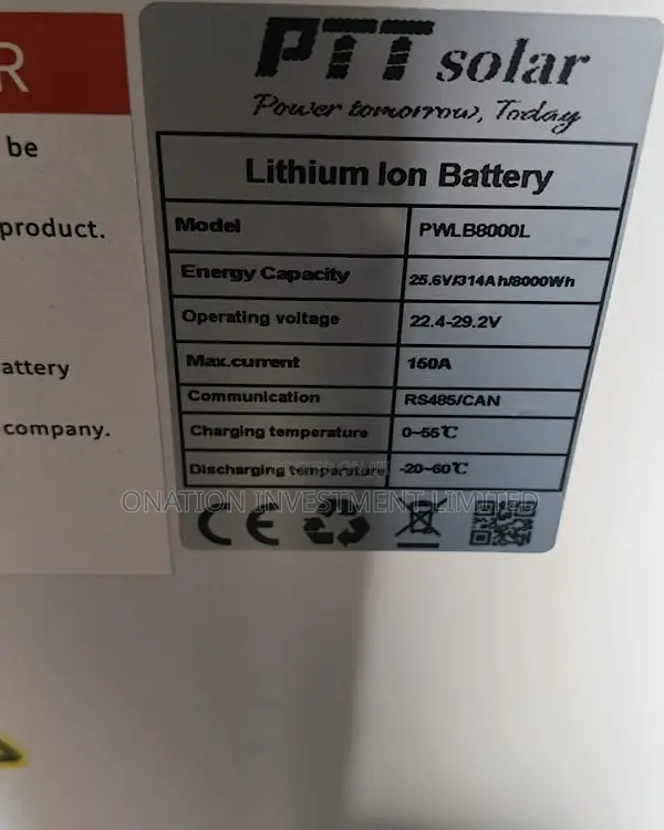8kWh 24v PTT Lithium Battery