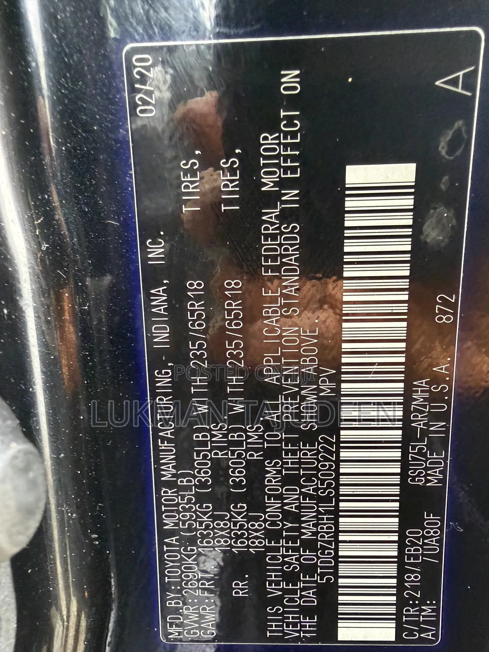 Toyota Highlander XLE AWD 2020 Black