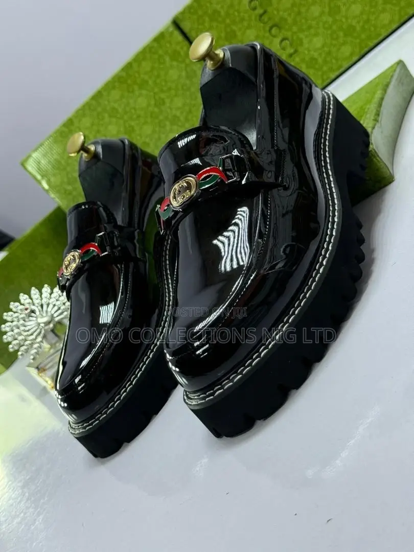 High Quality Gucci Men’s Black Leather Shoes – Stylish | Fully Boxed
