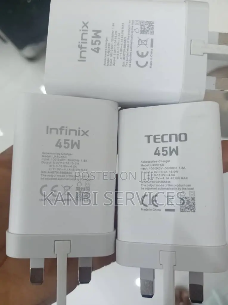 Tecno and Infinix 45Watt Charger