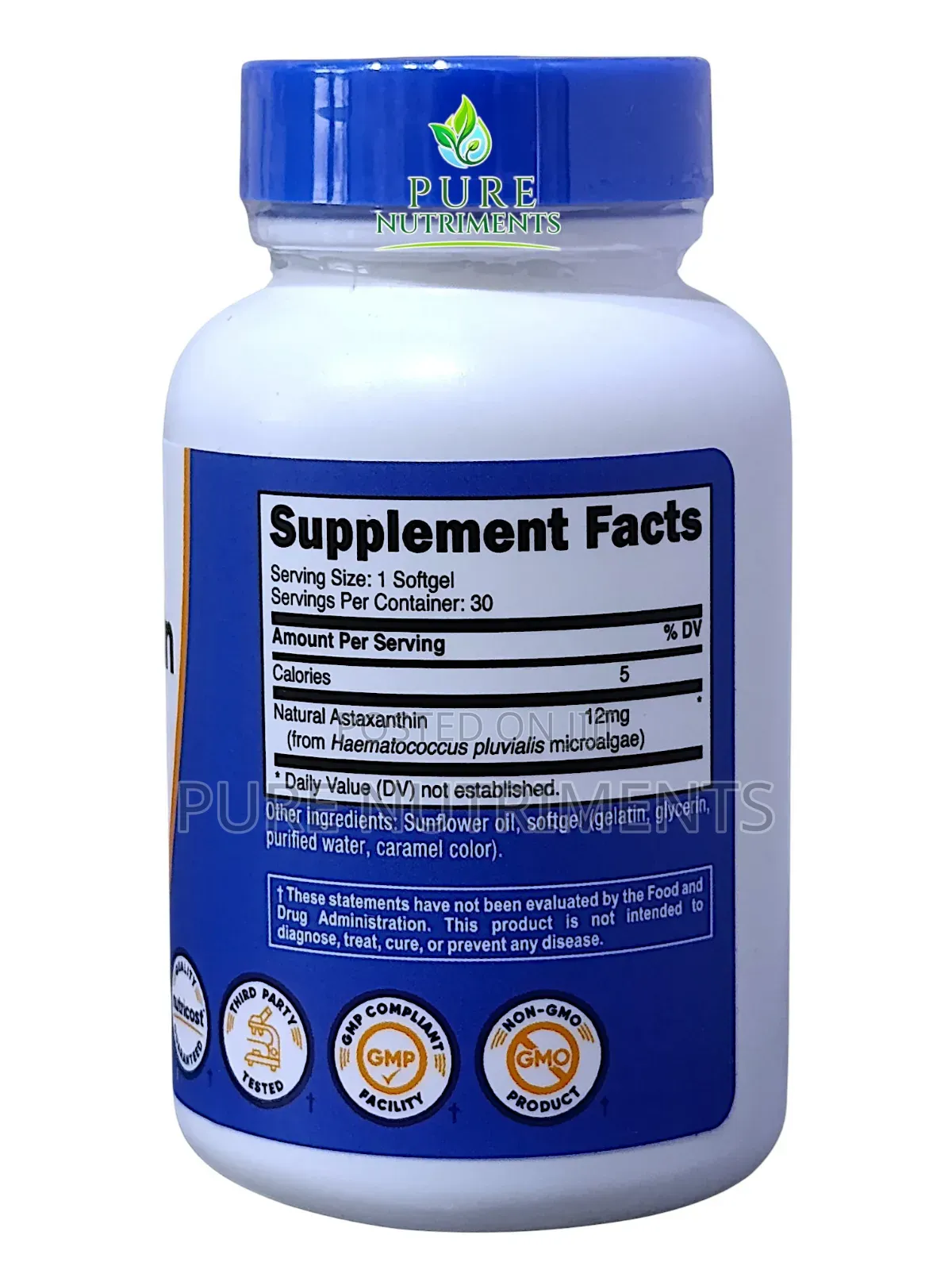 Nutricost Astaxanthin 12mg 30 Softgels Premium Antioxidant Support