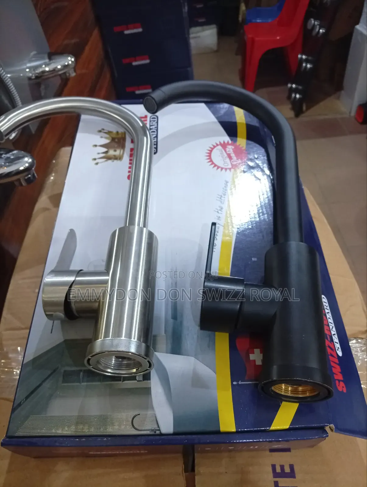 Mixer Long Neck Tap Black and ANTIRUST