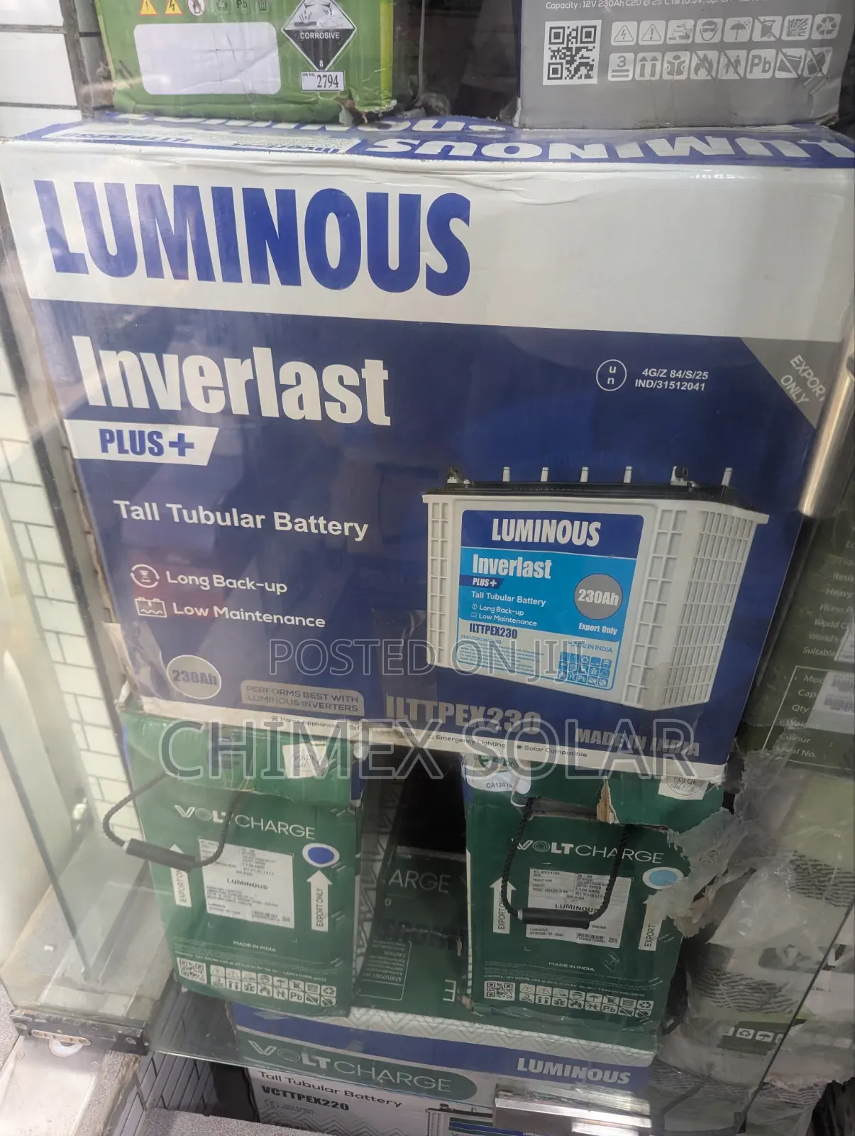 230Ah Luminous Inverlast Tubular Batteries