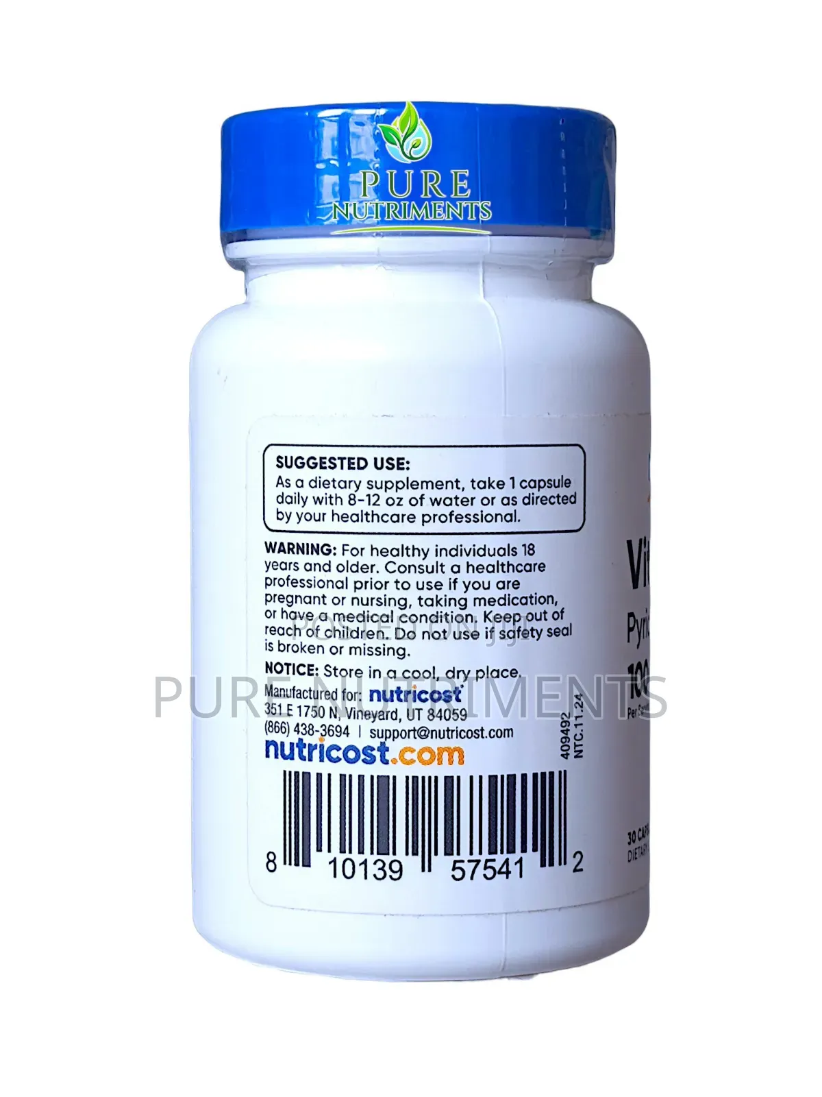 Nutricost Vitamin B6100mg 30 Capsules_ Pure Energy Immune Support
