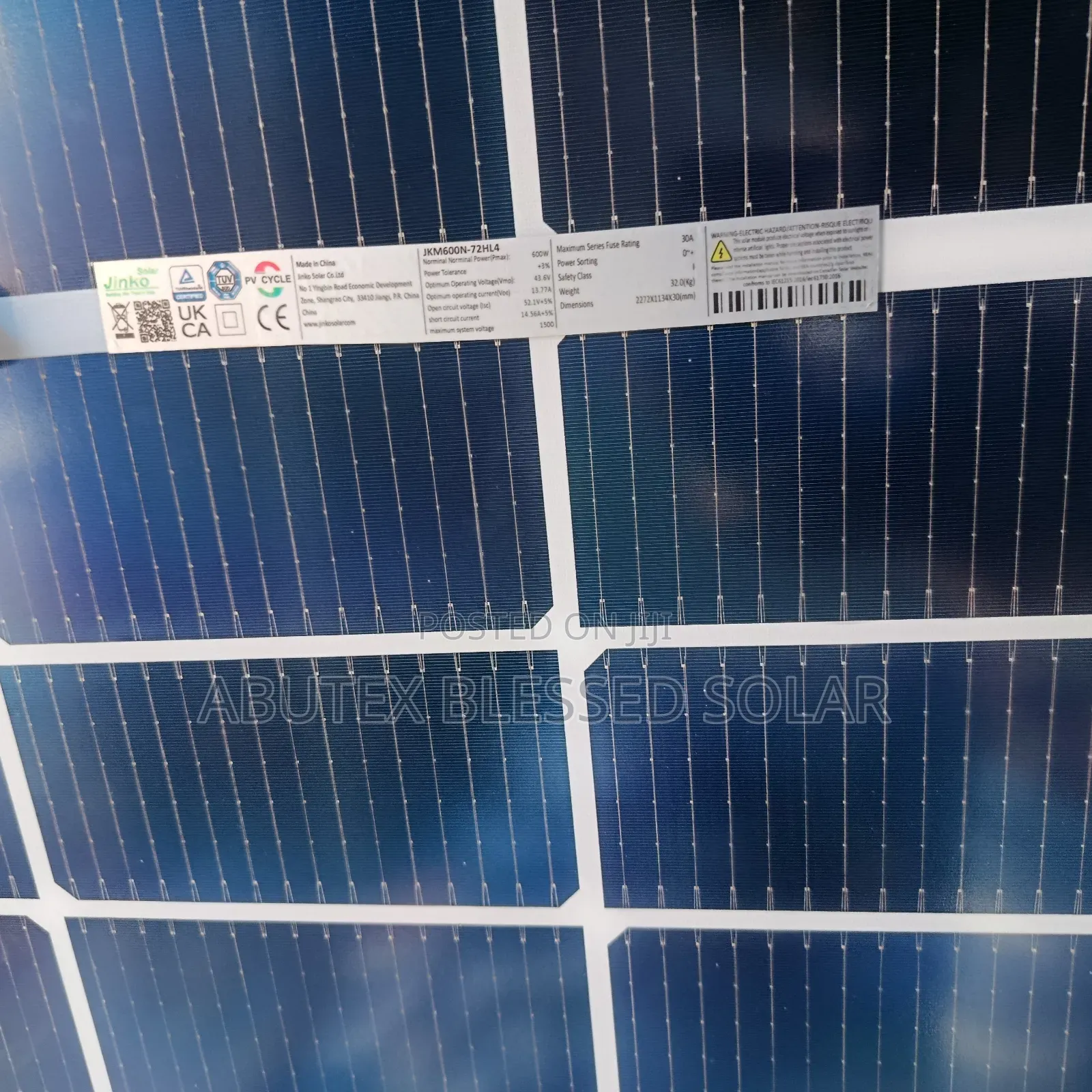 600watt Jinko Solar Panel Mono