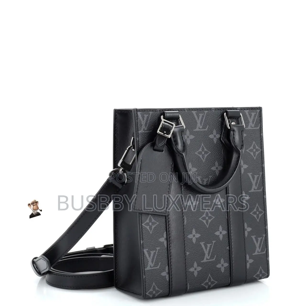 Louis Vuitton Sac Plat Mini-Monogram Eclipse Canvas Bag
