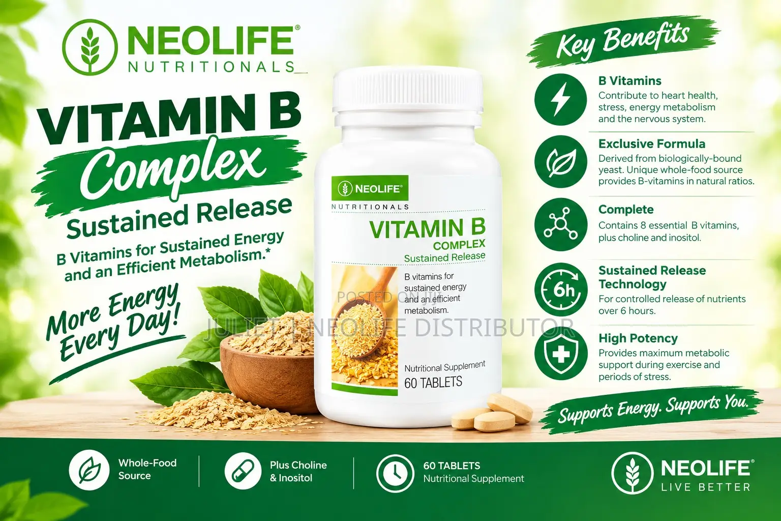 Vitamin B Complex Sustained Release - 60 Tablets - Owerri