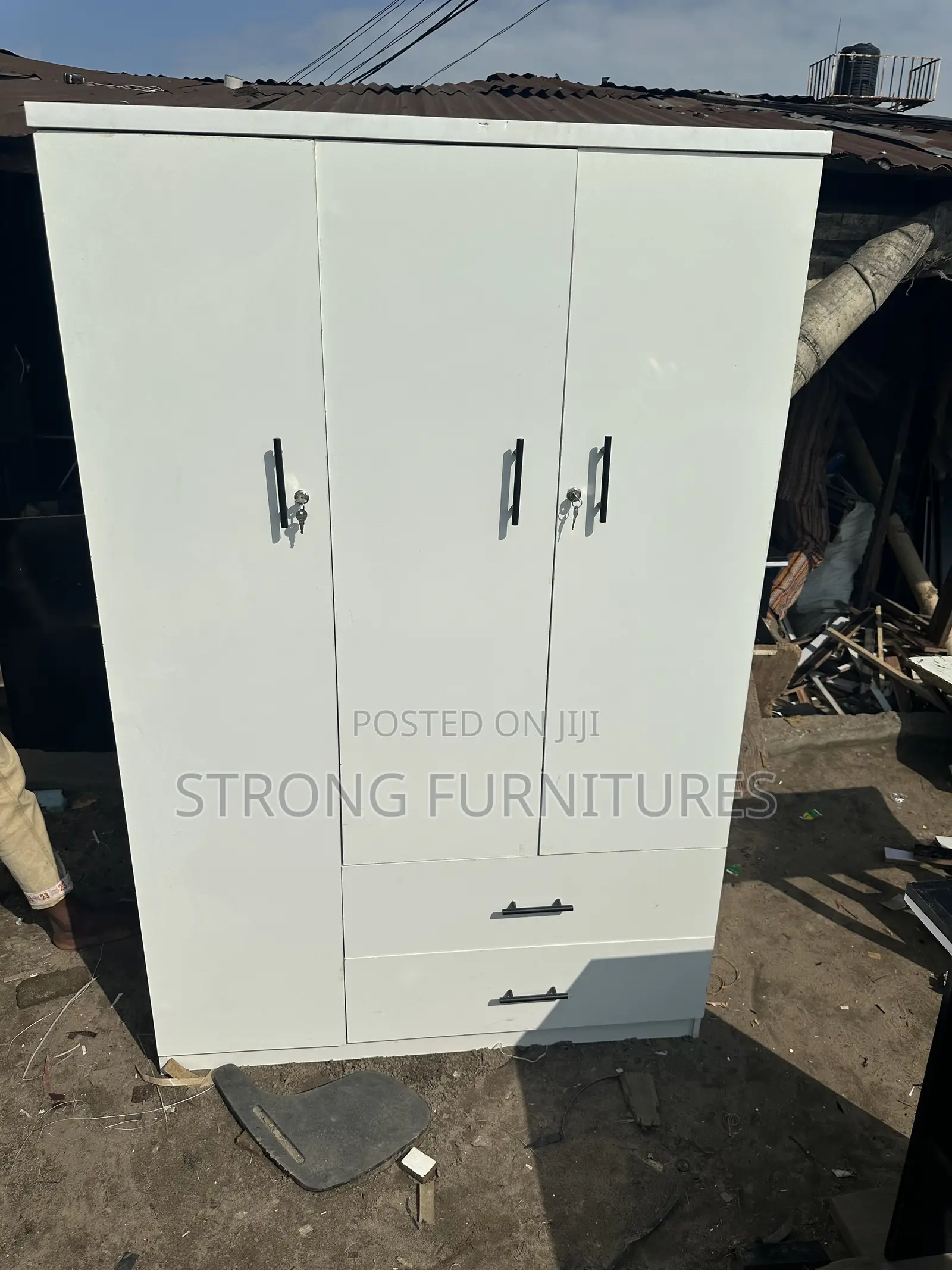 4ft X 6ft Tall Off White Wardrobe (Hdf)