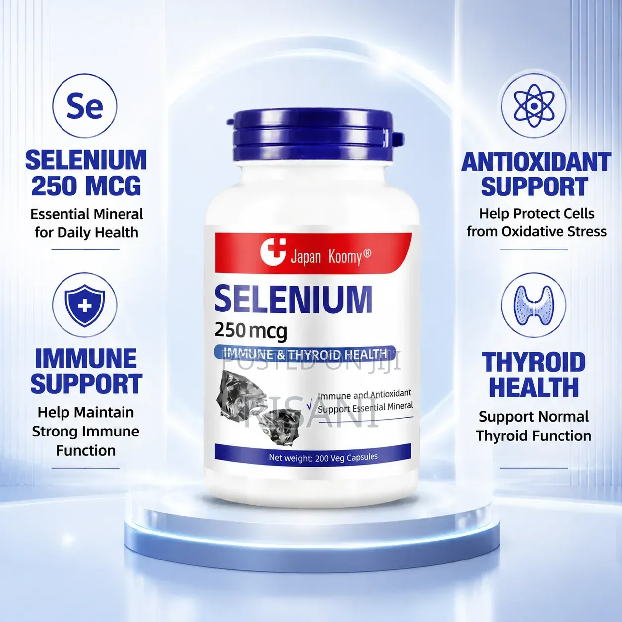 Selenium 250mg by 200 Capsules for Immune and Healthy Thyroid