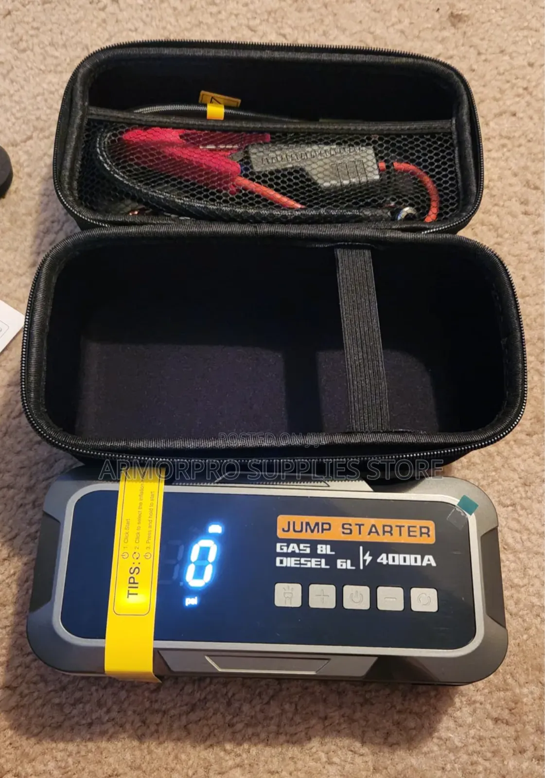 Portable 4000A 4-in-1 Car Jump Starter Kit