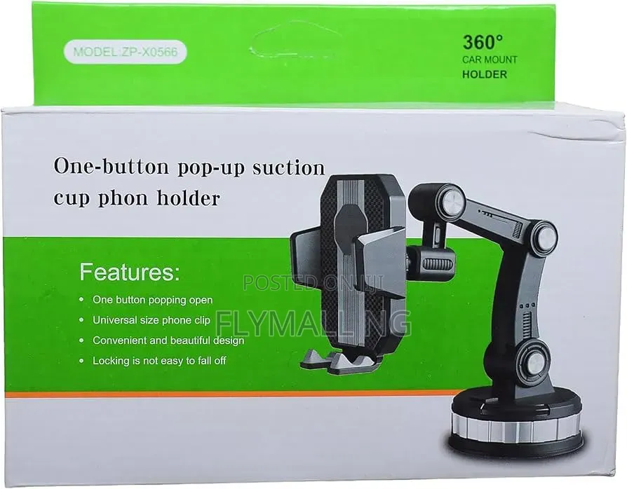 Plastic 360 Degree Car Mobile Holder Black ZP-X0566