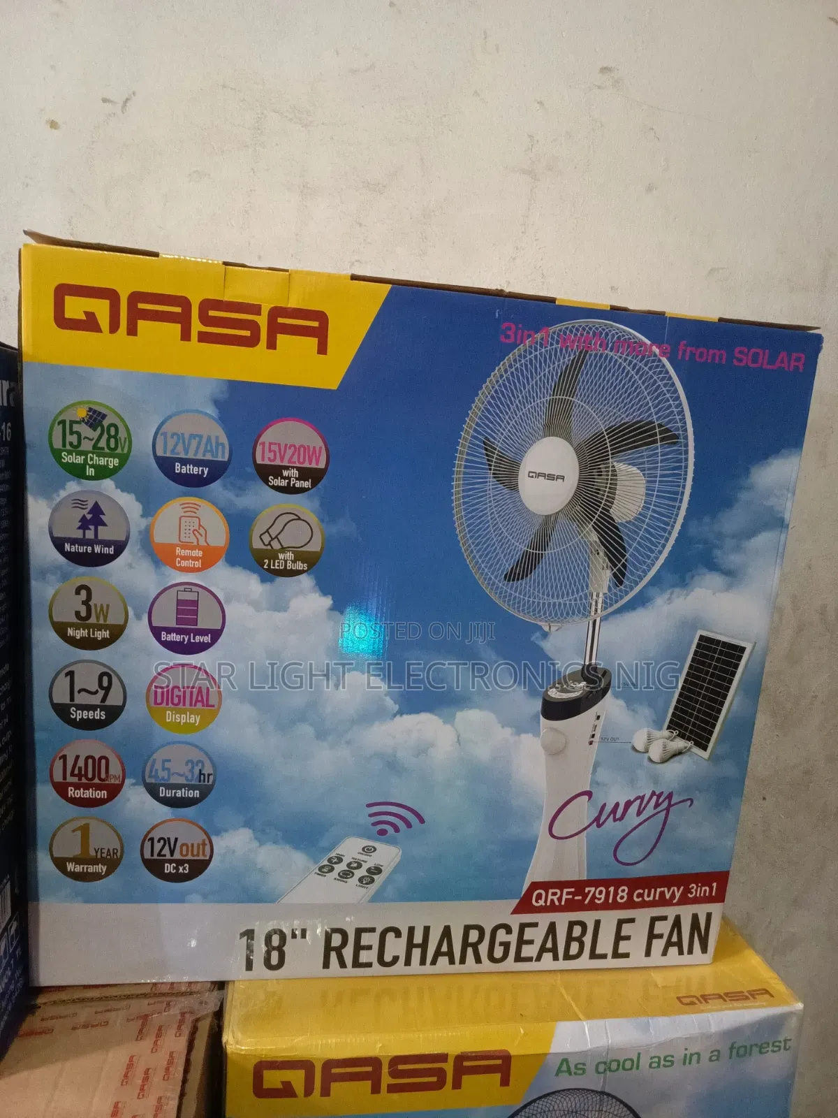 Solar Rechargeable Fan Qasa
