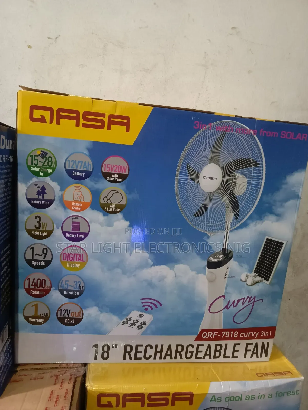 Solar Rechargeable Fan Qasa