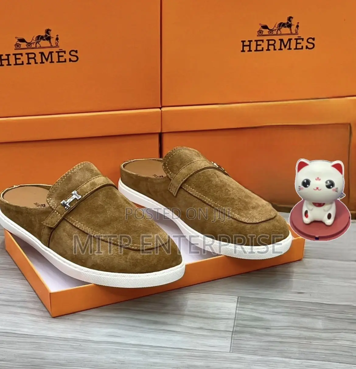 Hermes Men Suede Mule