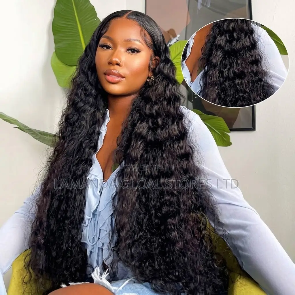 Extra Long Water Wave HD Lace Front Human Hair Wig Middle Part