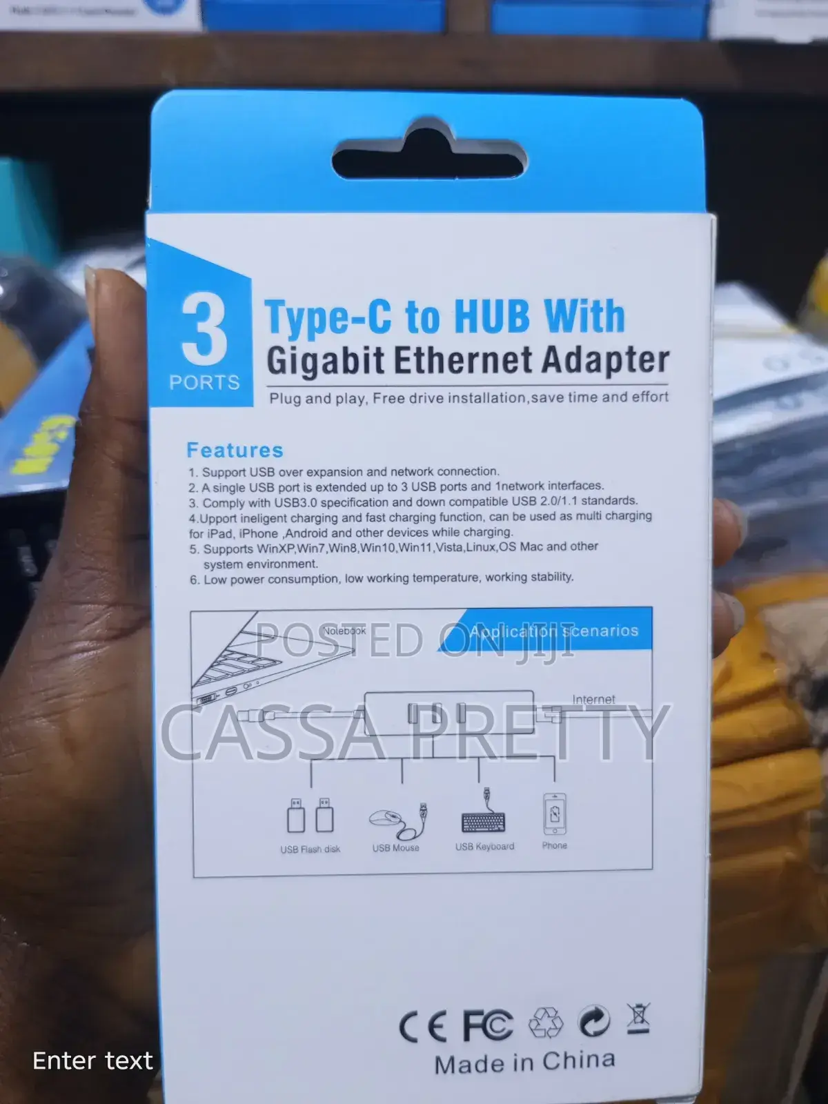 3-in-1 Type-C to USB HUB + Gigabit Ethernet Adapter
