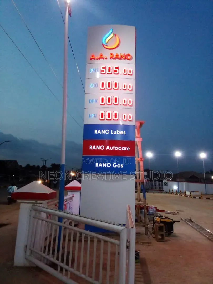 Filling Station Canopy Branding, Pylon Signage, Digital Display Board
