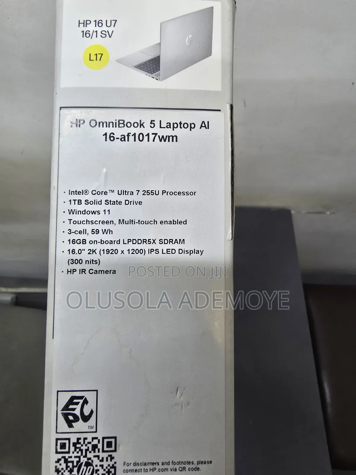 New Laptop HP OmniBook 5 16" 16GB Intel Core Ultra 7 SSD 1T