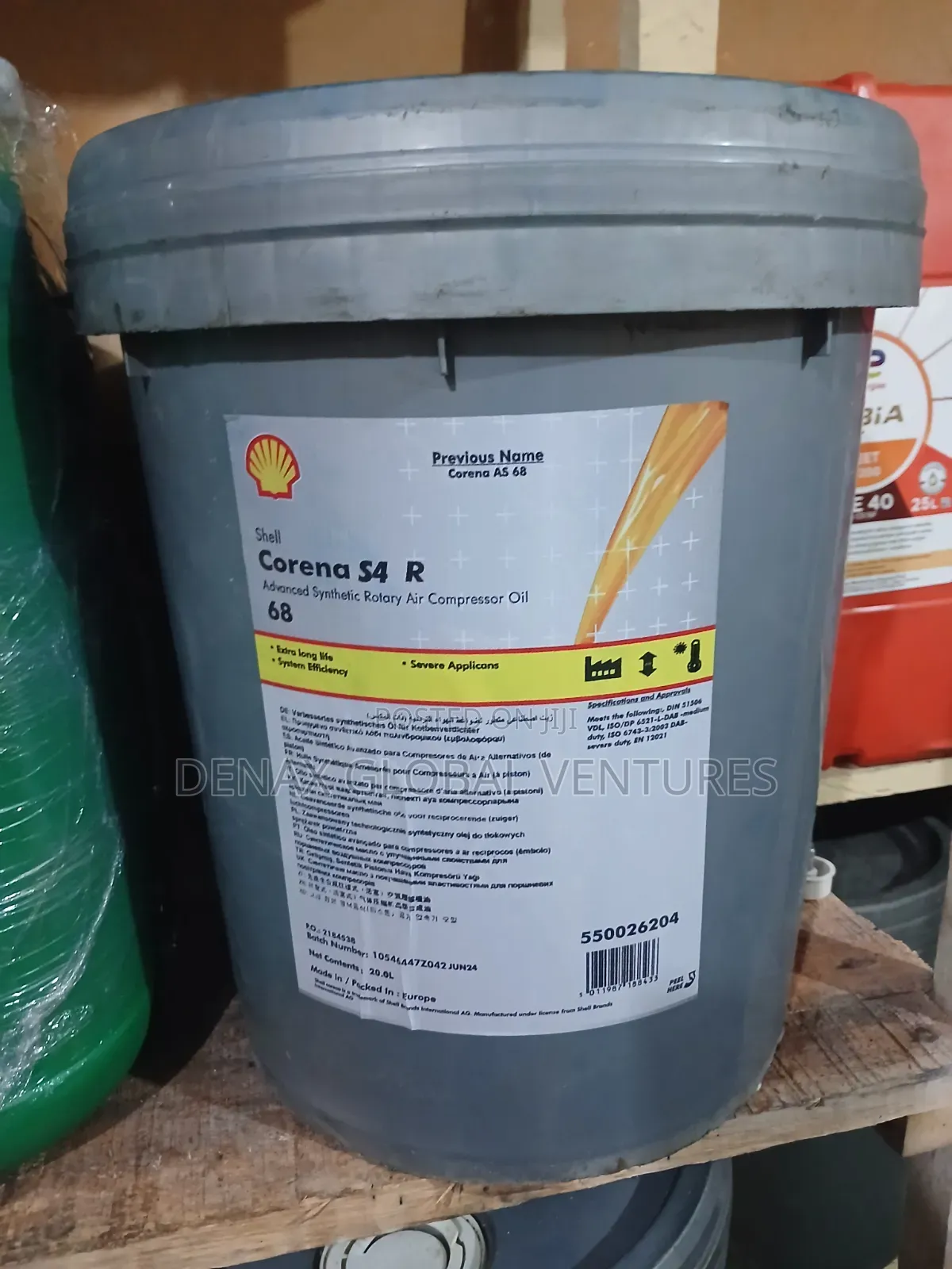 Shell Corena S4 R 68 Rotary Air Compressor Oil 20L