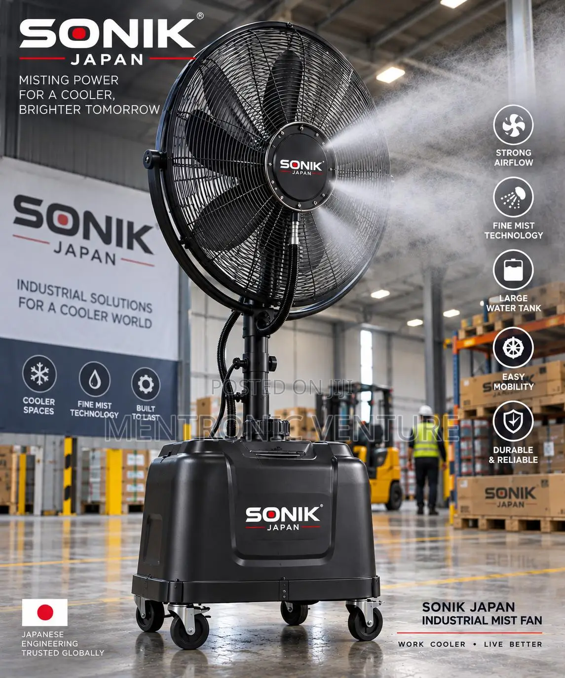 Sonik Japan Industrial Water Mist Fan 26"